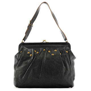 Miu Miu Black Studded Leather Clutch Handbag