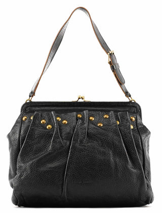 Miu Miu Black Studded Leather Clutch Handbag