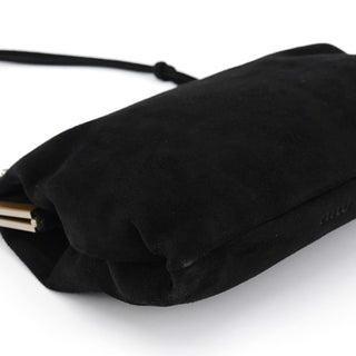 Miu Miu Black Suede Crystal Clutch Shoulder Bag