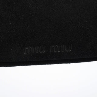 Miu Miu Black Suede Crystal Clutch Shoulder Bag