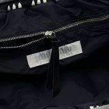 Miu Miu Black White Woven Canvas Shoulder Bag