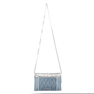 Miu Miu Blue Quilted Glitter Shoulder Bag