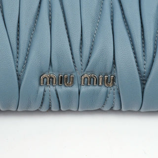 Miu Miu Blue Quilted Glitter Shoulder Bag