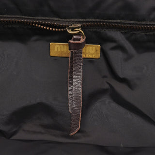 Miu Miu Brown Crackled Leather Clutch Shoulder Bag