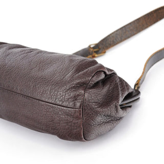 Miu Miu Brown Crackled Leather Clutch Shoulder Bag