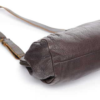 Miu Miu Brown Crackled Leather Clutch Shoulder Bag