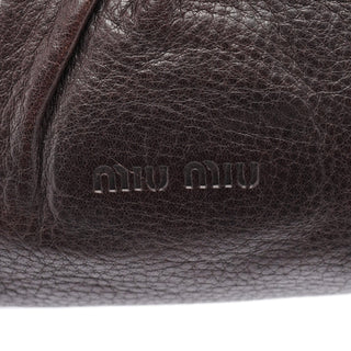 Miu Miu Brown Crackled Leather Clutch Shoulder Bag
