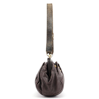 Miu Miu Brown Crackled Leather Clutch Shoulder Bag