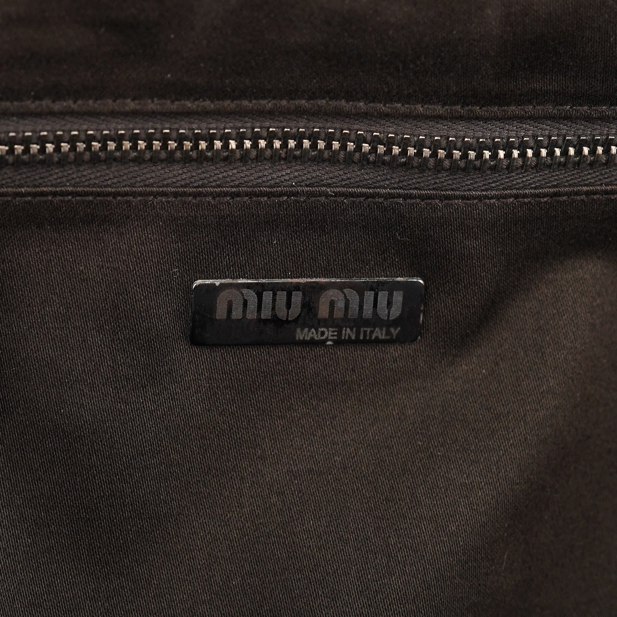 Miu Miu Brown Croc Embossed Clutch Shoulder Bag