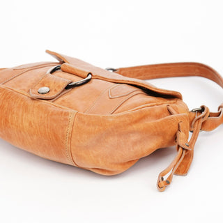 Miu Miu Brown Distressed Leather Hobo Shoulder Bag