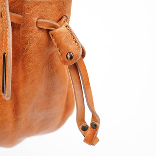 Miu Miu Brown Distressed Leather Hobo Shoulder Bag