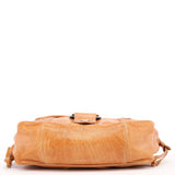 Miu Miu Brown Distressed Leather Hobo Shoulder Bag