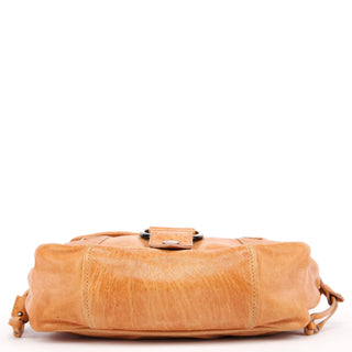 Miu Miu Brown Distressed Leather Hobo Shoulder Bag