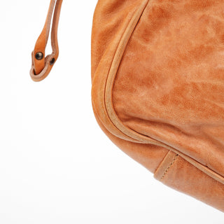 Miu Miu Brown Distressed Leather Hobo Shoulder Bag