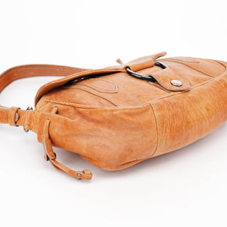 Miu Miu Brown Distressed Leather Hobo Shoulder Bag