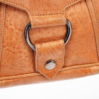 Miu Miu Brown Distressed Leather Hobo Shoulder Bag