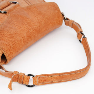 Miu Miu Brown Distressed Leather Hobo Shoulder Bag