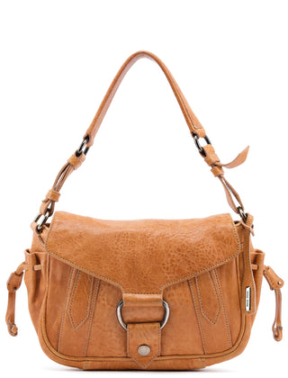 Miu Miu Brown Distressed Leather Hobo Shoulder Bag