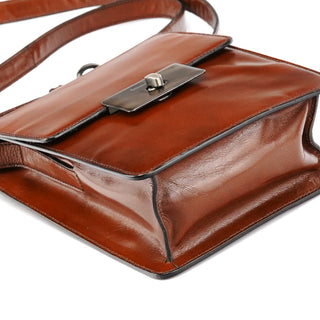 Miu Miu Brown Leather Flap Crossbody Bag