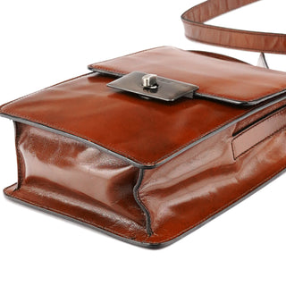 Miu Miu Brown Leather Flap Crossbody Bag