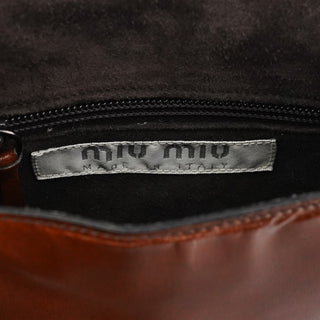 Miu Miu Brown Leather Flap Crossbody Bag