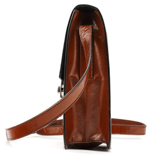 Miu Miu Brown Leather Flap Crossbody Bag