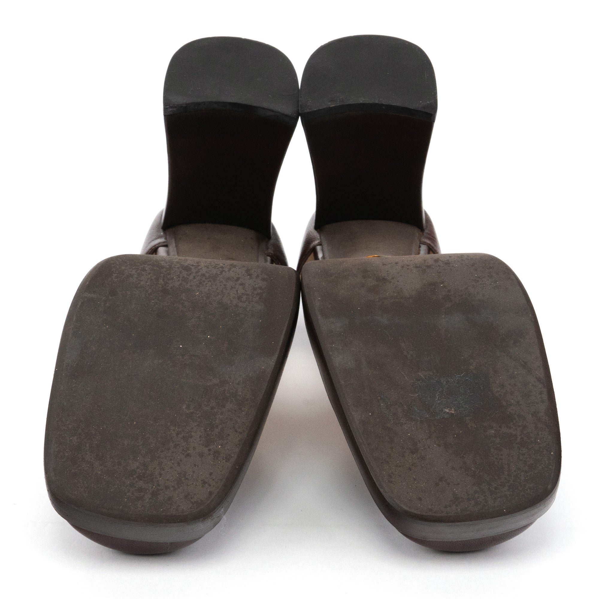 Miu Miu Brown Leather Mary Jane Platform Heels