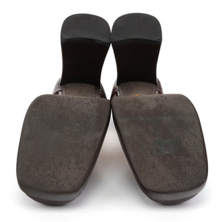 Miu Miu Brown Leather Mary Jane Platform Heels