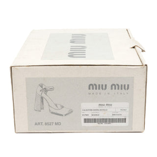 Miu Miu Brown Leather Mary Jane Platform Heels