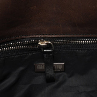 Miu Miu Brown Leather Pocket Tote Bag
