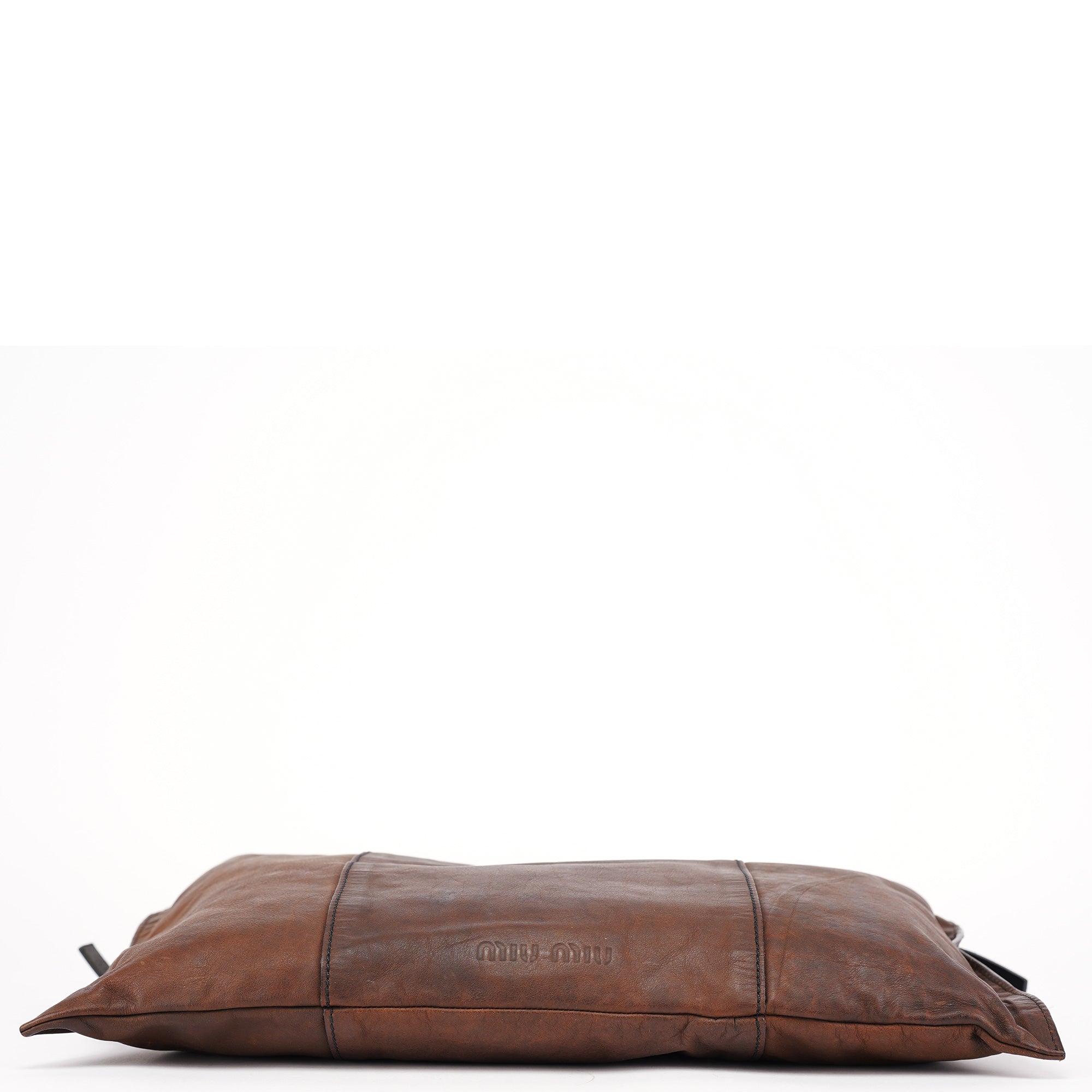 Miu Miu Brown Leather Pocket Tote Bag