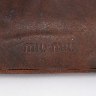 Miu Miu Brown Leather Pocket Tote Bag