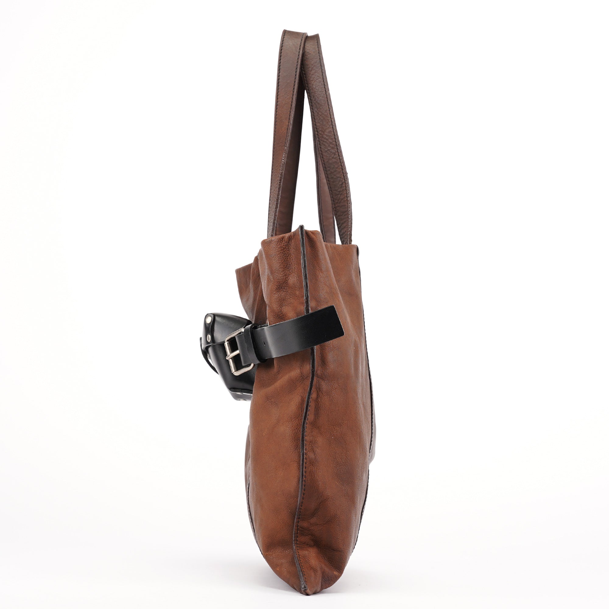 Miu Miu Brown Leather Pocket Tote Bag
