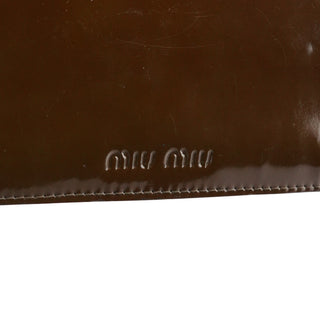 Miu Miu Brown Patent Leather Top Handle Bag