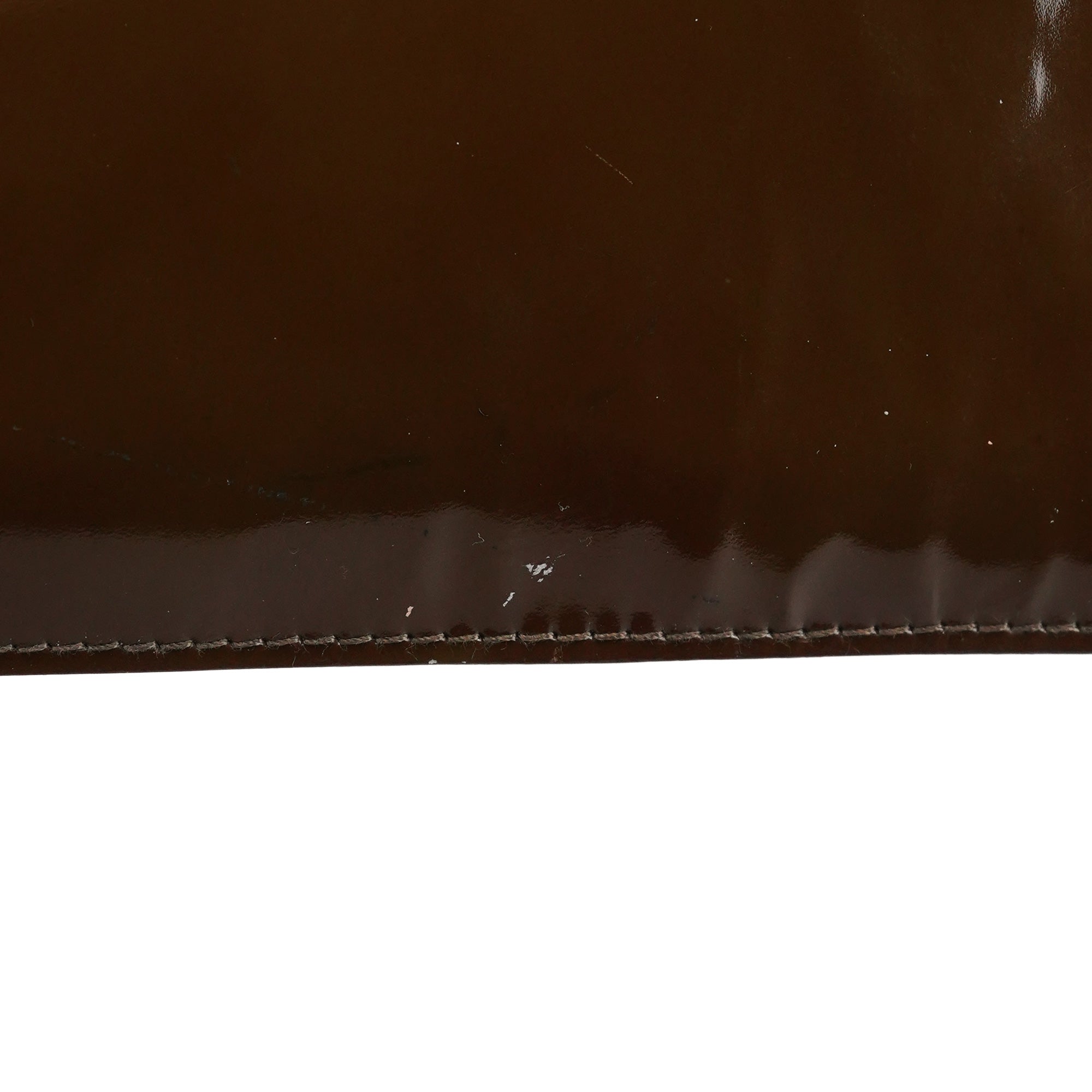 Miu Miu Brown Patent Leather Top Handle Bag