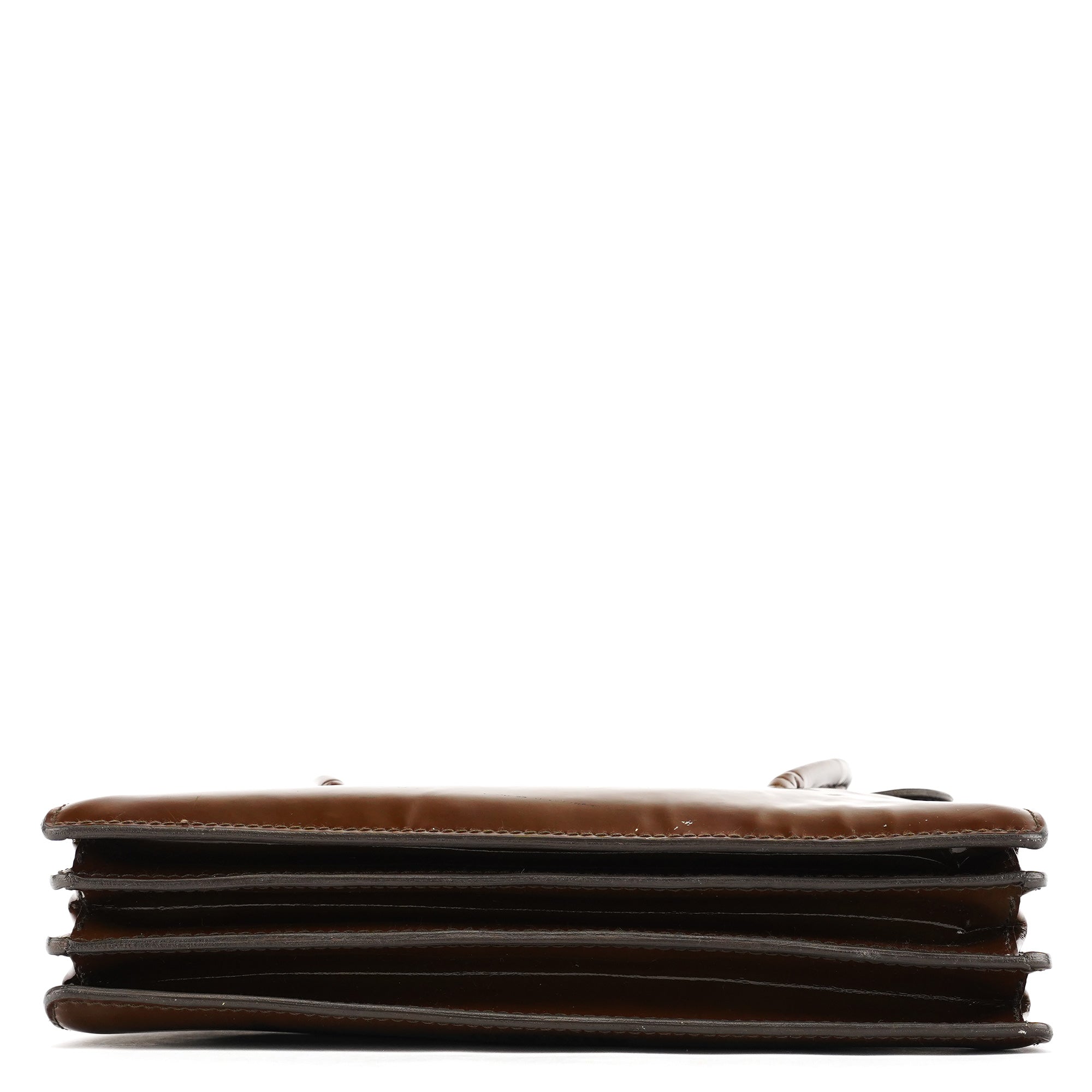 Miu Miu Brown Patent Leather Top Handle Bag