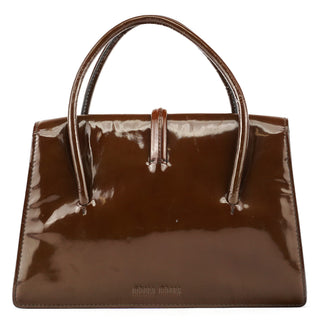 Miu Miu Brown Patent Leather Top Handle Bag