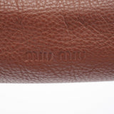Miu Miu Sac porté épaule en cuir grainé marron