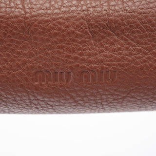 Miu Miu Brown Pebbled Leather Shoulder Bag