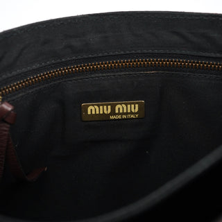 Miu Miu Brown Textured Leather Buckle Shoulder Bag