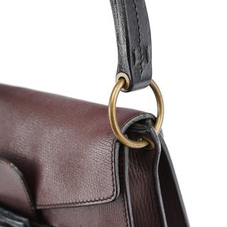 Miu Miu Brown Textured Leather Buckle Shoulder Bag
