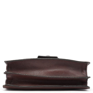 Miu Miu Brown Textured Leather Buckle Shoulder Bag