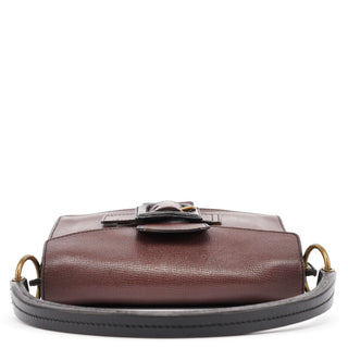 Miu Miu Brown Textured Leather Buckle Shoulder Bag