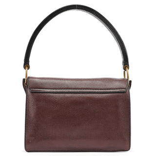Miu Miu Brown Textured Leather Buckle Shoulder Bag