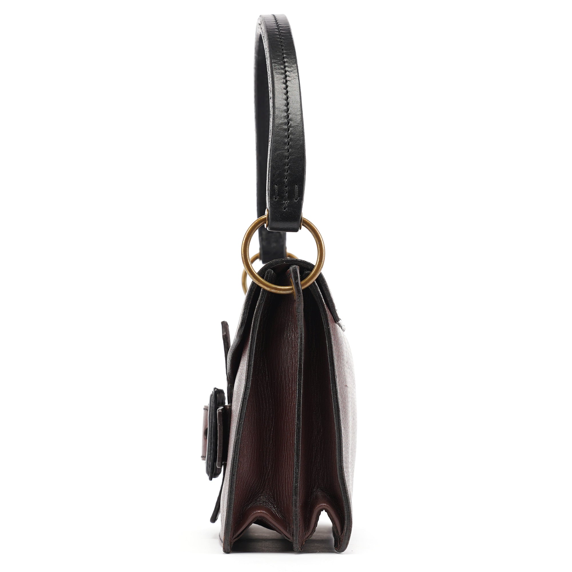 Miu Miu Brown Textured Leather Buckle Shoulder Bag