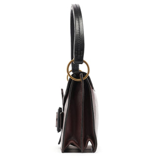 Miu Miu Brown Textured Leather Buckle Shoulder Bag