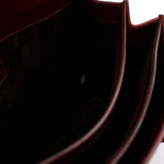 Miu Miu Burgundy Leather Push-Lock Tote Bag
