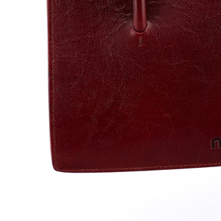 Miu Miu Burgundy Leather Push-Lock Tote Bag