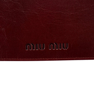 Miu Miu Burgundy Leather Push-Lock Tote Bag