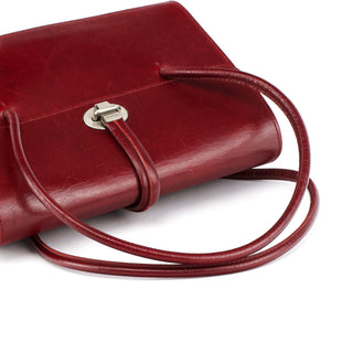 Miu Miu Burgundy Leather Push-Lock Tote Bag